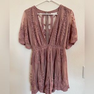 blush pink lace dress